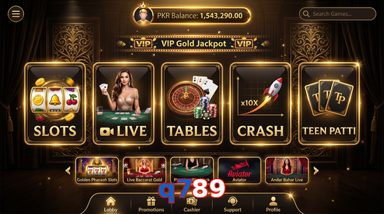 Main screen of Q789 casino page for PK players