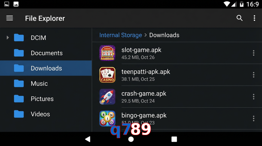 Main screen of Q789 gameapk page for PK players